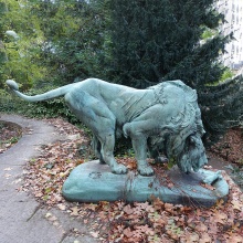 Garden decoration life size bronze walking lions