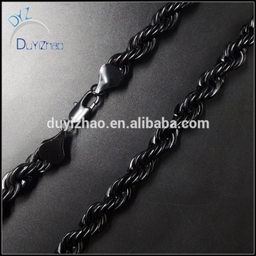 latest hip hop black rope chains, hip hop rope matel chain necklace