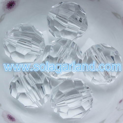 Perle di diamante sfaccettate in cristallo acrilico 4-20MM Risultati di gioielli perline di cristallo trasparente