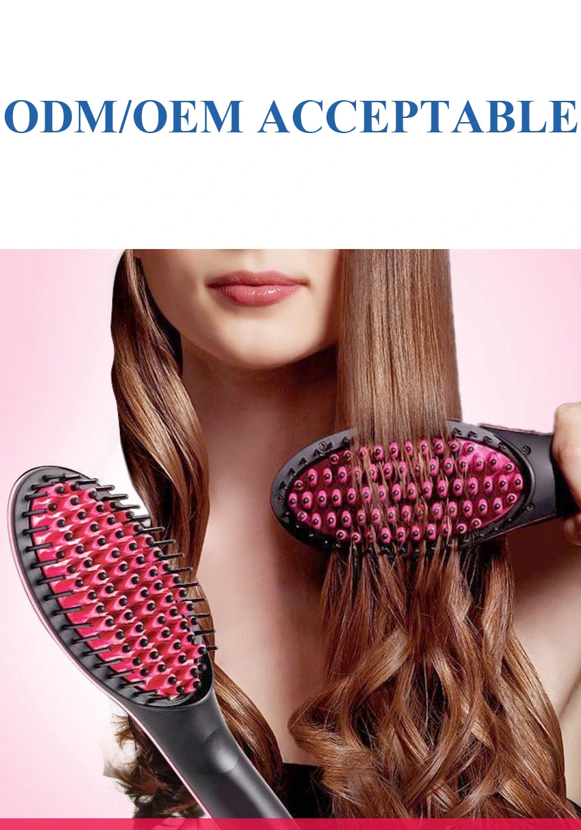 Hair Straightener Styling Tool Flat Iron Straightener Brush Massage with LCD Digital