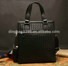 designer handbags high quality genuine leather Weave mens leather briefcases