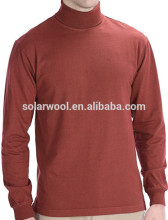 Men Plain T-Shirt Mens Turtleneck Pullover T-Shirt