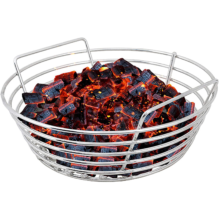Easy Clean Up Stainless Steel Grill Charcoal Basket