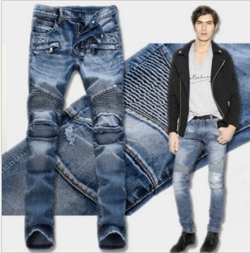 Popular hip-hop cool male long jeans