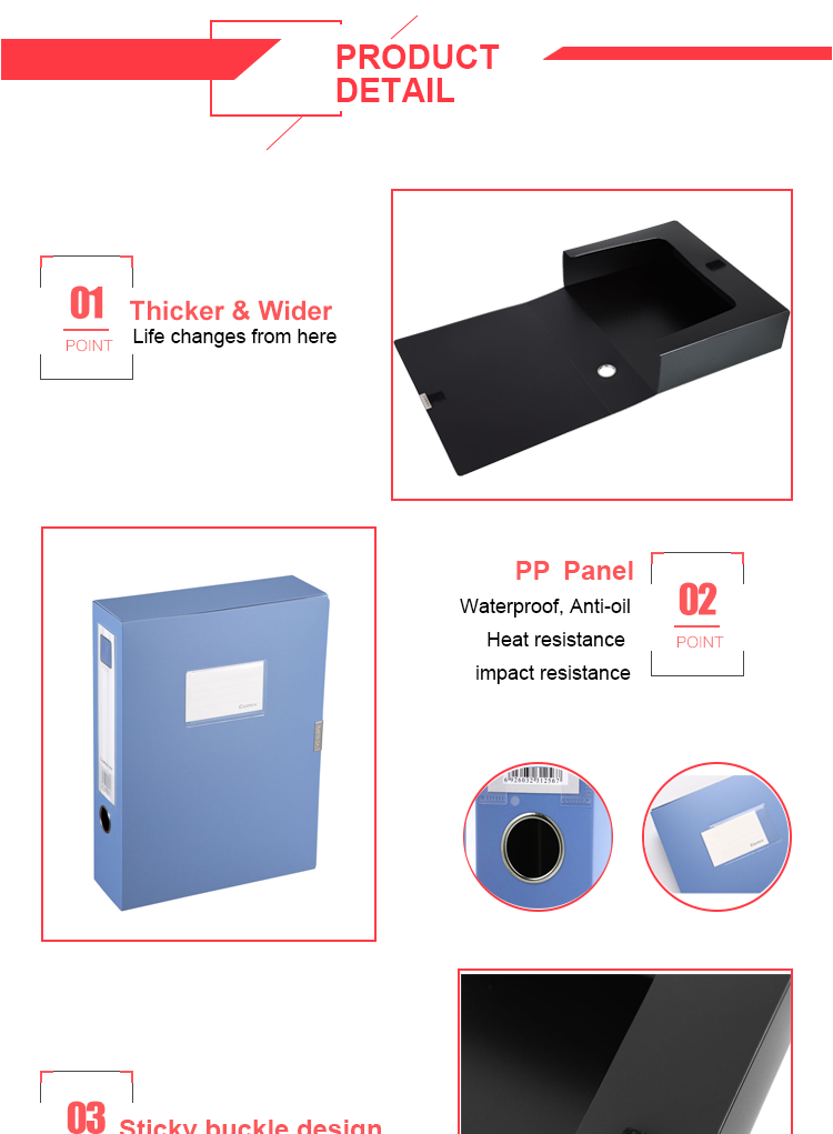 School Supplies PP Expanding Box Expandable File Folders