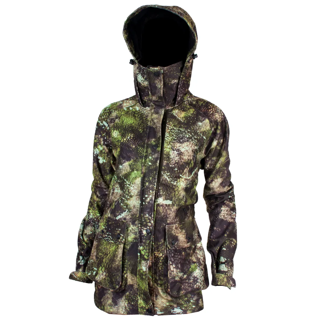 Wholesale Women's Seam Sealed Waterproof Camo Hunting Shooting Jacket