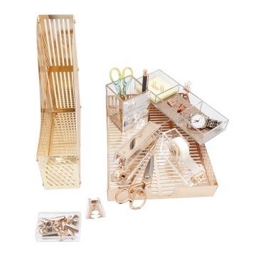 JSM Gold Office Supplies Mesh Stationery Organizer