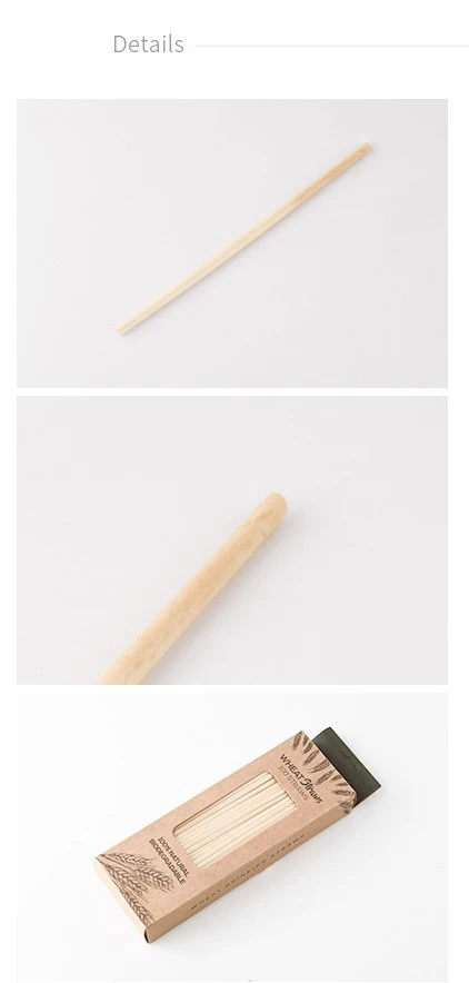 Disposable Biodegradable Organic Wheat Drinking Straw