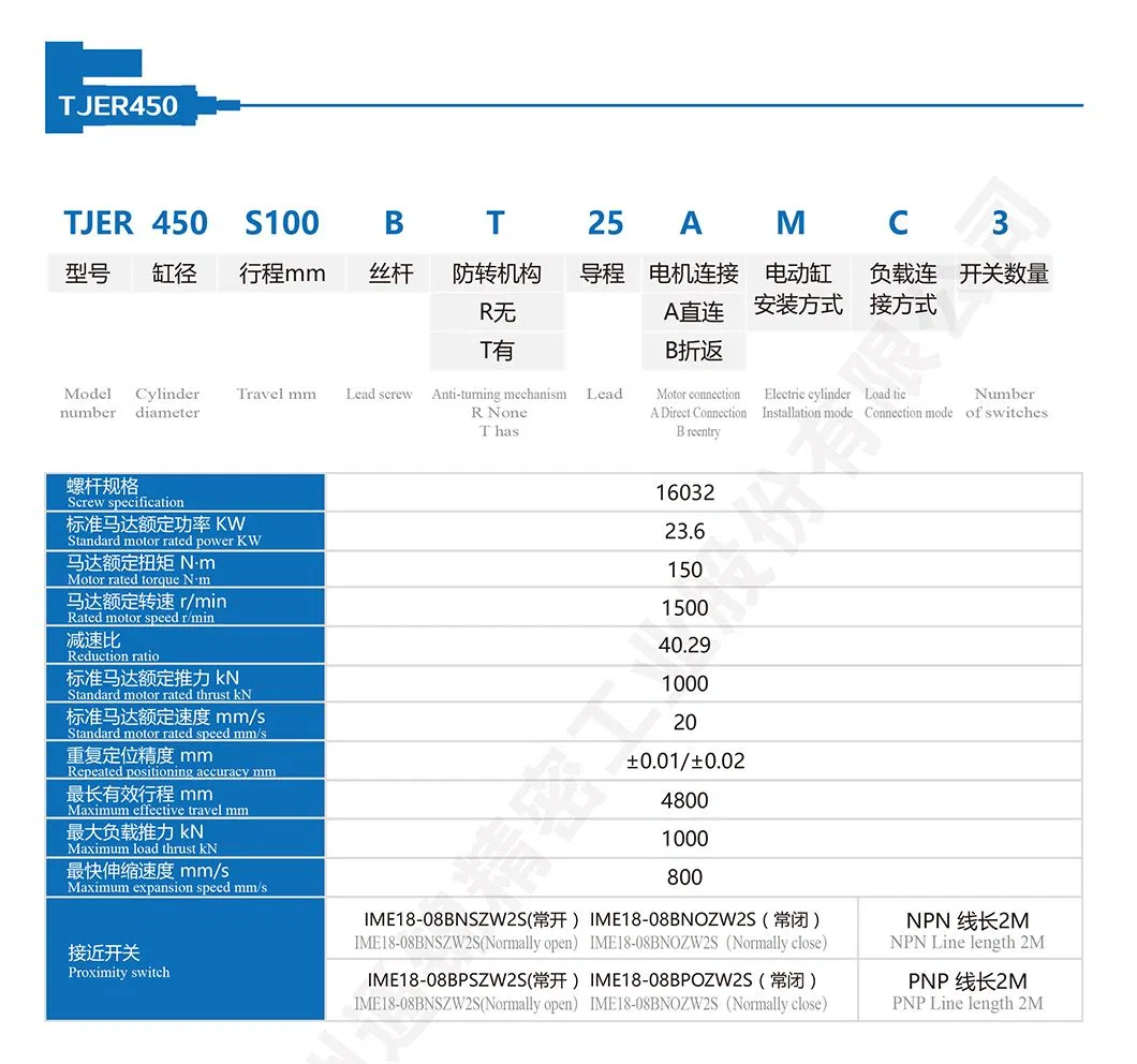 TJER450 100T звышмагутны электрычны прывад