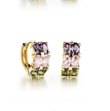 Elegant colorful zircon hoop earrings,ear stud