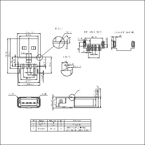 UAMS07-XXXXXX USB A Type Plug+SMT Solder