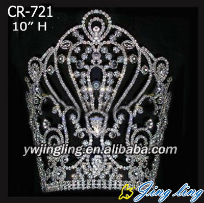 10" Big Tall Rhinestone Crowns For Sale