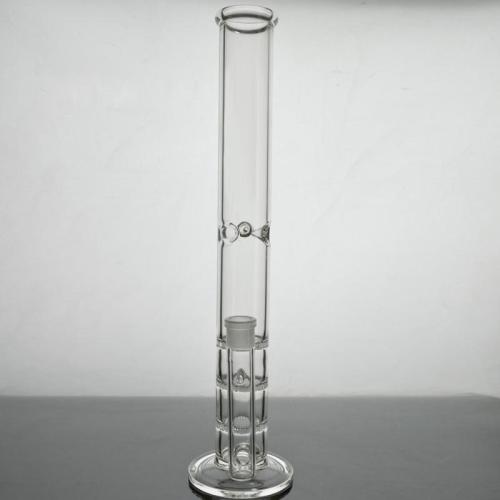 Bongs en verre de type droit avec trois percolateurs en nid d&#39;abeille