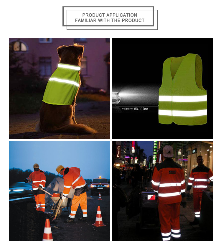 High visibility flame retardant sun warning reflective strip safety conspicuity segmented tape fabric material products