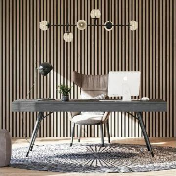 Charcoal Oak Wood Flexible Acoustic Slat Walnut Wall Panelling
