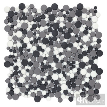 Black And Grey Glass Mosaic Tiles Bubbles