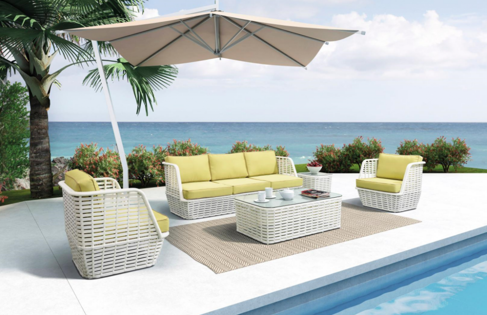 Pabrik outdoor sofa anyaman ringan