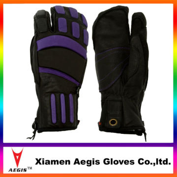 leather ski gloves/two finger gloves/thinsulate ski gloves