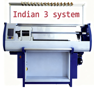 Three system flat knitting machine