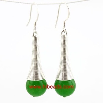 sterling silver core gemstone jade earrings GME0008