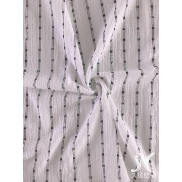 White Black Stripes Crepe Fabric