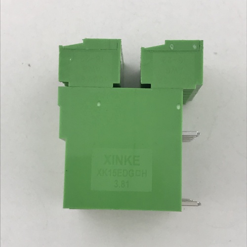 Double rows right angle pin plug-in terminal block