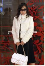 YR066 Fashion Lady Rabbit Fur Coat/Cream color Rabbit Fur Jacket