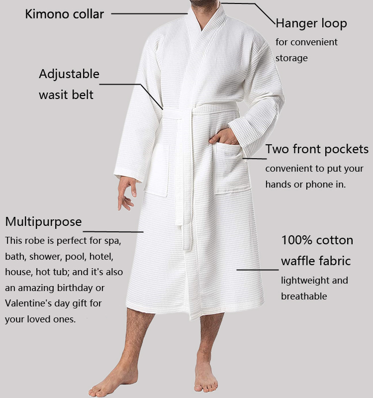 cotton waffle bathrobe 