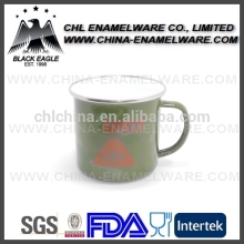 Antique tin camping mug with different color