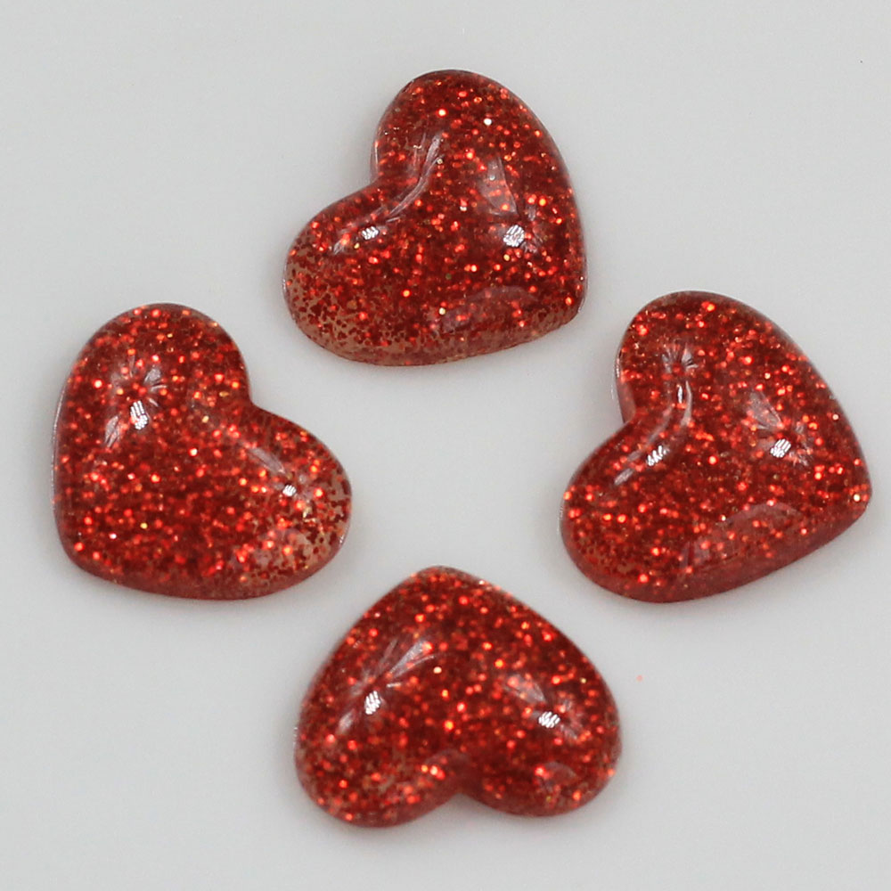 new arrival 14mm Cute Glitter heart Flatbacks Resin Kawaii Cabochons Charms DIY FashionDeco for Kids Hairbow embellishments