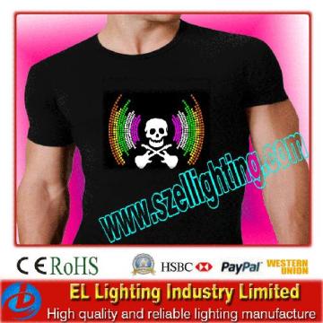 EL WiFi T-Shirt Sound Actived Flashing T-Shirts