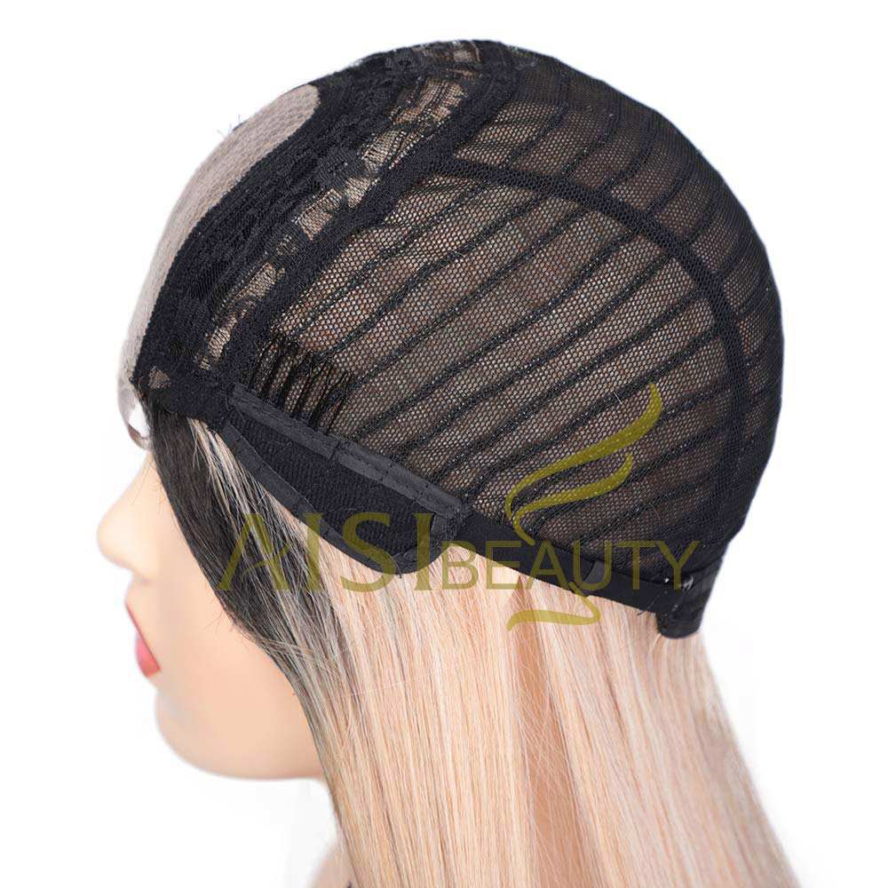 Aisi Beauty Popular Vendor Cheap Long Straight Ombre Blonde Wig Lace Frontal Synthetic Hair For Black Women Lace Front Wig