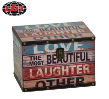 English Letter PU Gift Wooden Box