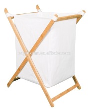 X shape Bamboo Hamper friendly Natural Bamboo laundry hamper with Machine Washable Cotton Canvas Liner hamper basket