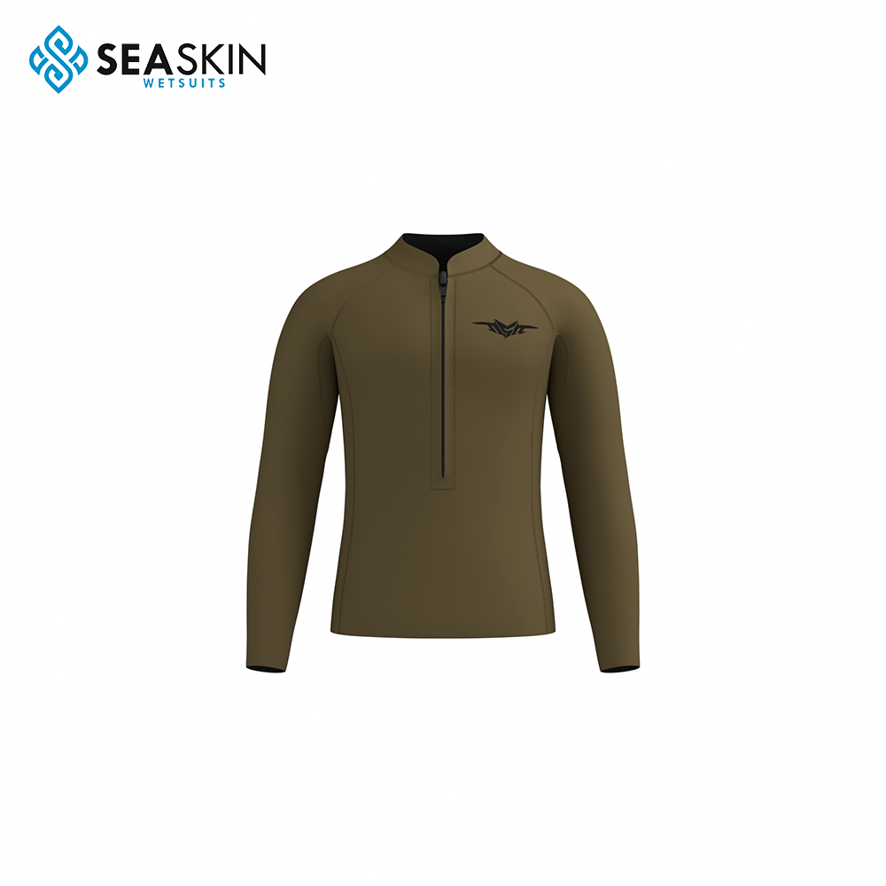 Seaskin Front Zip Mens Wetsuit Top សំរាប់ស៊ូភី