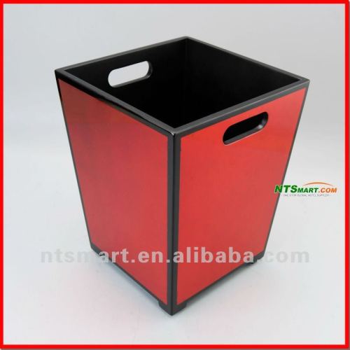 Leather covered Diamante waste bin with storage set boxes or statonary for hotel or office