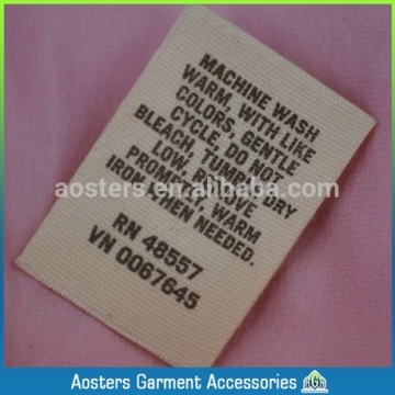 custom wholesale apparel size make fabric printed labels