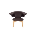 Leisure Munich Lounge kulit Upholstered Beech kerusi berlengan