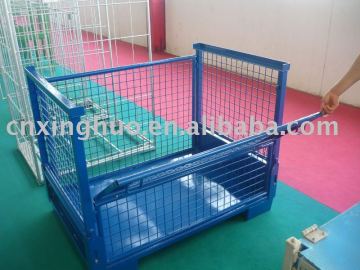 Folding metal cage pallet