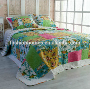 Indian custom printed quilt covers/bed sheet patchwork quilt