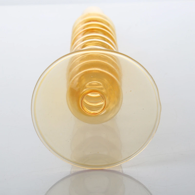 Top Quality Yellow Transparent Color Glass Long Stem Candle Holder