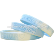 custom swirl color debossed silicone bracelet