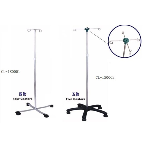 Hospital adjustable I.V. pole stand