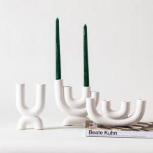Nordic Creative White Ceramic Candlestick Holder for Home Decoration