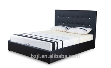 bed double bed modern bed white leather bed black leather bed