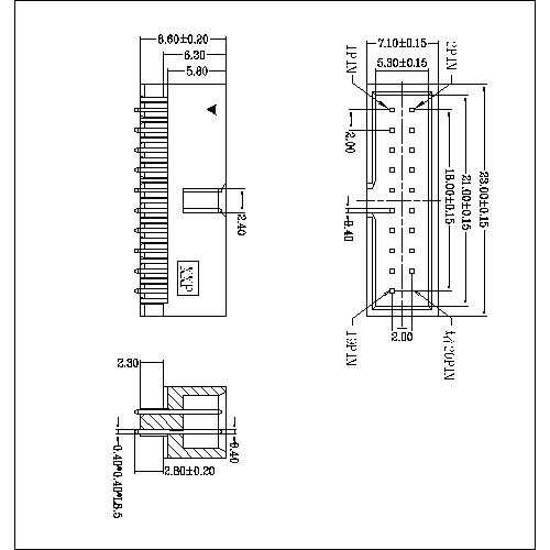 IDC3M02 2-3.0 IDC 20P MALE SOLDER TYPE A