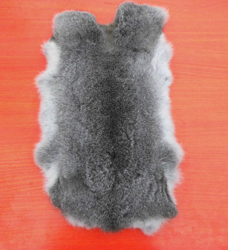Hot sale grey white real genuine rabbit fur skin pelt hide