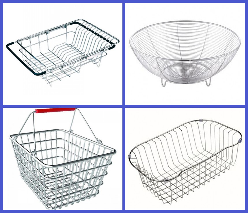 Wire mesh Customized Handmade Kitchen Stainless Steel Dishwasher Washing Basket Fruit Basket