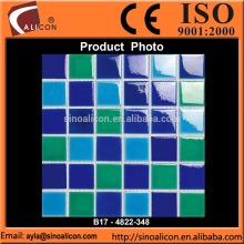 Blue and green mixed ceramic mosaics