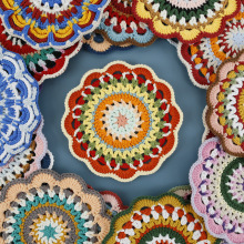 2025 Handmade Crochet Doily Mandala Multi Colored Christmas Doilies